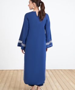 1 Pcs Dark Blue Cotton Lawn Kaftan Mb-Ef2485Db 10 Mbef 2485Blueh Imanistudio.com