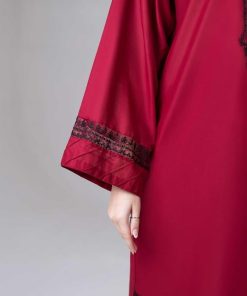 1 Pcs Maroon Cotton Lawn Kaftan Mb-Ef2485Mn 16 Mbef 2485Maroonc Imanistudio.com