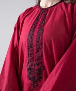 1 Pcs Maroon Cotton Lawn Kaftan Mb-Ef2485Mn 17 Mbef 2485Maroond Imanistudio.com