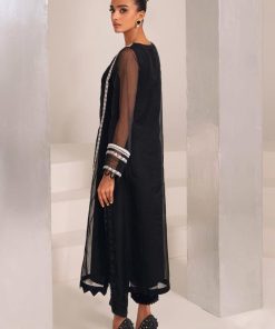 Black Organza Embroidered Co-Ord Set Mb-Ef24411Bw 8 Mbf 23411Blackc Imanistudio.com