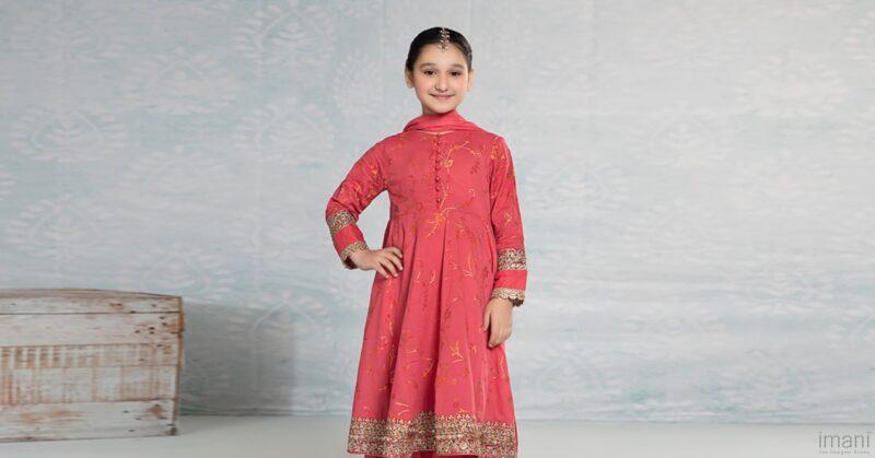 Mariab Carrot Pink Embroidered Jacquard Broshia Suit Mbkd-Ef2423Cp