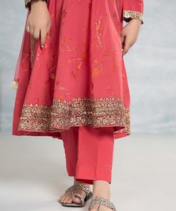 Mariab Carrot Pink Embroidered Jacquard Broshia Suit Mbkd-Ef2423Cp 11 Mkdef2423Pinkb Imanistudio.com