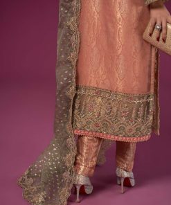 Luxury Formal Peach Organza Embroidered Suit Mbsf-Ef2437Pg 16 Sfef 2437Peachc Imanistudio.com