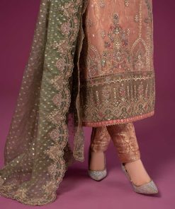 Luxury Formal Peach Organza Embroidered Suit Mbsf-Ef2437Pg 17 Sfef 2437Peachd Imanistudio.com
