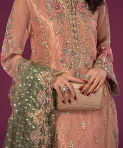 Luxury Formal Peach Organza Embroidered Suit Mbsf-Ef2437Pg 14 Sfef 2437Peache Imanistudio.com