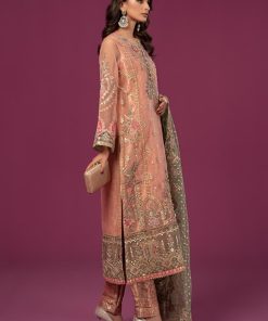 Luxury Formal Peach Organza Embroidered Suit Mbsf-Ef2437Pg 12 Sfef 2437Peachh Imanistudio.com