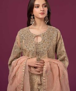 Luxury Formal Beige Organza Embroidered Suit Mbsf-Ef2446Bp 9 Sfef 2446Pinka Imanistudio.com