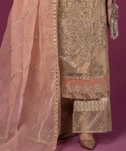 Luxury Formal Beige Organza Embroidered Suit Mbsf-Ef2446Bp 10 Sfef 2446Pinkb Imanistudio.com