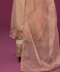 Luxury Formal Beige Organza Embroidered Suit Mbsf-Ef2446Bp 12 Sfef 2446Pinkc Imanistudio.com