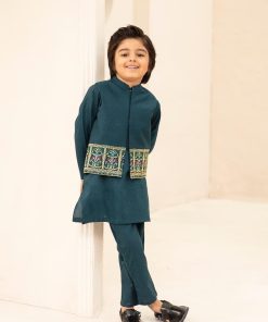 Boys 3pcs 100% Fine Cotton Suit IMIST-S24EF1-01Teal