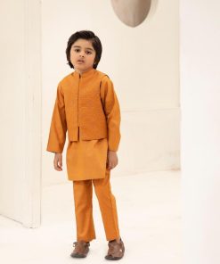 Boys 3pcs 100% Fine Cotton Suit IMIST-S24EF1-05Mustard