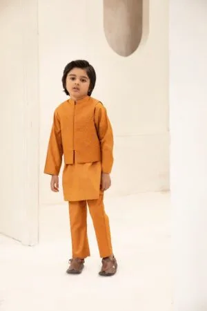 Boys 3pcs 100% Fine Cotton Suit IMIST-S24EF1-05Mustard