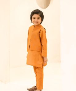 Boys 3Pcs 100% Fine Cotton Suit Imist-S24Ef1-05Mustard 6 2R2A7555 Imanistudio.com