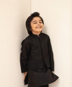 Boys 3Pcs 100% Fine Cotton Suit Imist-S24Ef1-02Blk 6 2R2A7728 Imanistudio.com