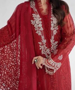 Mariab Red Organza Embroidered Suit Mbds-Ef24D1Br 13 D1Bredb Imanistudio.com