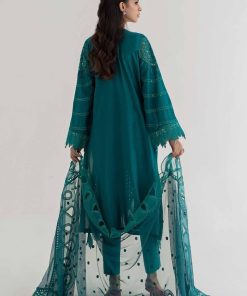 Mariab Teal Cotton Lawn Embroidered Suit Mbds-Ef24D2At 14 D2 A Teal Imanistudio.com