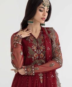 Mariab Maroon Net/Lawn Embroidered Suit Mbds-Ef24D3Bm 10 D3 Amaroonb Imanistudio.com 1