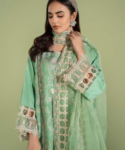 Mariab Green Cotton Lawn Embroidered Suit Mbdw-Ef2418 12 Dwef24 18Greena Imanistudio.com