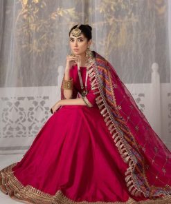 Luxury Formal Hot Pink Raw Silk Lengha Choli Mbsf-Ef2413Hp 15 Sfef 2413Pinkd Imanistudio.com