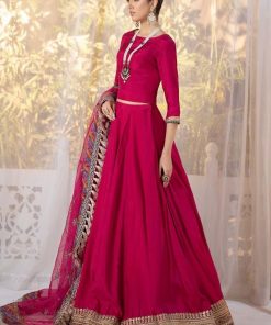 Luxury Formal Hot Pink Raw Silk Lengha Choli Mbsf-Ef2413Hp 18 Sfef 2413Pinkk Imanistudio.com