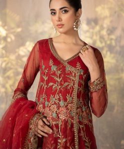 Luxury Formal Red Organza Suit Mbsf-Ef2419Rd 12 Sfef 2419Redb Imanistudio.com