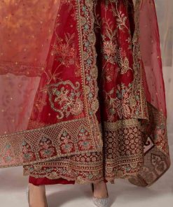 Luxury Formal Red Organza Suit Mbsf-Ef2419Rd 15 Sfef 2419Redf Imanistudio.com