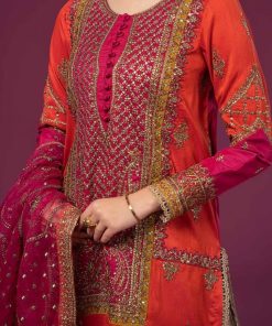 Luxury Formal Multi-Pink Raw Silk Suit Mbsf-Ef2427Mp 14 Sfef 2427Oranged Imanistudio.com