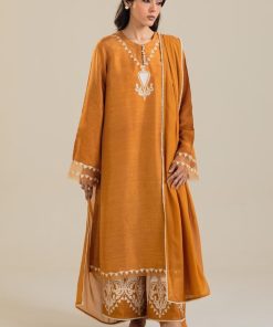 Zara Shahjahan Premium Raw Silk Suit Zszc-1987Mustard 11 Zc 1987D Imanistudio.com