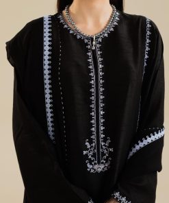 Zara Shahjahan Raw Silk Suit Zszc-1990 Black 12 Zc 1990A Imanistudio.com