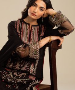 Zara Shahjahan Dobby Cotton Suit Zszc-2003Black 22 Zc 2003B Imanistudio.com