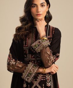 Zara Shahjahan Dobby Cotton Suit Zszc-2003Black 23 Zc 2003C Imanistudio.com