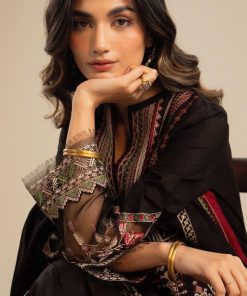 Zara Shahjahan Dobby Cotton Suit Zszc-2003Black 16 Zc 2003H Imanistudio.com