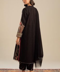 Zara Shahjahan Dobby Cotton Suit Zszc-2003Black 20 Zc 2003K Imanistudio.com