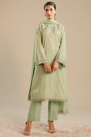 Zara Shahjahan Dobby Cotton Suit ZSZC-2005Green