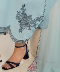 Zara Shahjahan Dobby Cotton Suit Zszc-2611 Blue 18 Zc 2011J Imanistudio.com