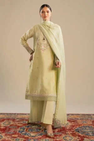 Zara Shahjahan Dobby Cotton Suit ZSZC-2014 P/Green