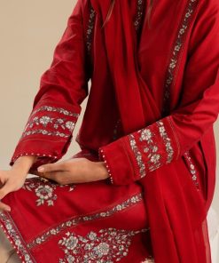 Zara Shahjahan Dobby Cotton Suit Zszc-2050Red 15 Zc 2050E Imanistudio.com