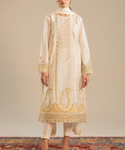 Zara Shahjahan Dobby Cotton Suit Zszc-2653 Ivory 12 Zc 2053 Imanistudio.com