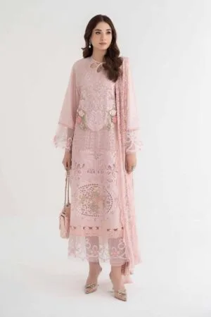 MariaB Pink Lawn Embroidered Suit MBDS-EF24D11AP