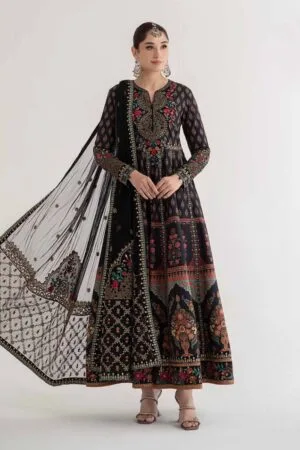 MariaB Black Lawn Embroidered Suit MBDS-EF24D13BB