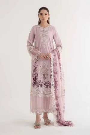 MariaB Lilac Dobby Lawn Embroidered Suit MBDS-EF24D14AL