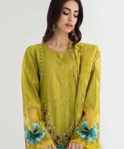Mariab Lime Green Lawn Embroidered Suit Mbds-Ef24D8Lg 13 D8 Agreene Imanistudio.com