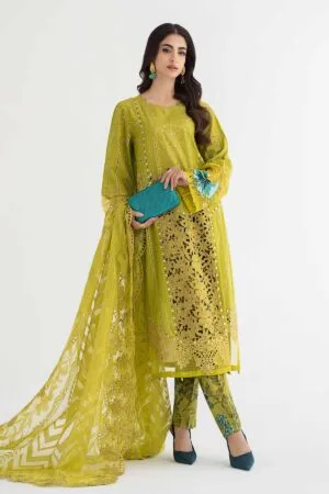 Mariab Lime Green Lawn Embroidered Suit Mbds-Ef24D8Lg
