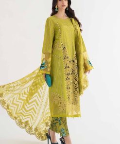 Mariab Lime Green Lawn Embroidered Suit Mbds-Ef24D8Lg 10 D8 Agreeng Imanistudio.com