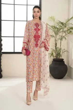 MariaB Multi- Print Lawn Embroidered Suit MBDW-EF24112MP