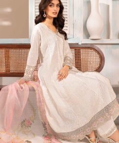 Mariab Off-White Embroidered Self Jacquard Cotton Suit Mbdw-Ea2448Ow 8 Dwea2448Whitea Imanistudio.com