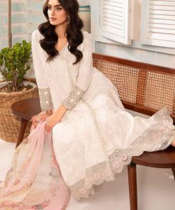Mariab Off-White Embroidered Self Jacquard Cotton Suit Mbdw-Ea2448Ow 9 Dwea2448Whiteb Imanistudio.com