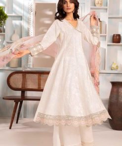 Mariab Off-White Embroidered Self Jacquard Cotton Suit Mbdw-Ea2448Ow 7 Dwea2448Whitee Imanistudio.com