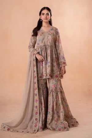 Mariab Skin Floral Embroidered Cotton Lawn Suit Mbdw-Ea2479Sf