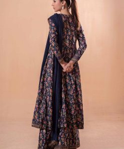 Mariab Navy Floral Embroidered Cotton Lawn Suit Mbdw-Ea2481Nf 10 Dwea2481Bluea Imanistudio.com
